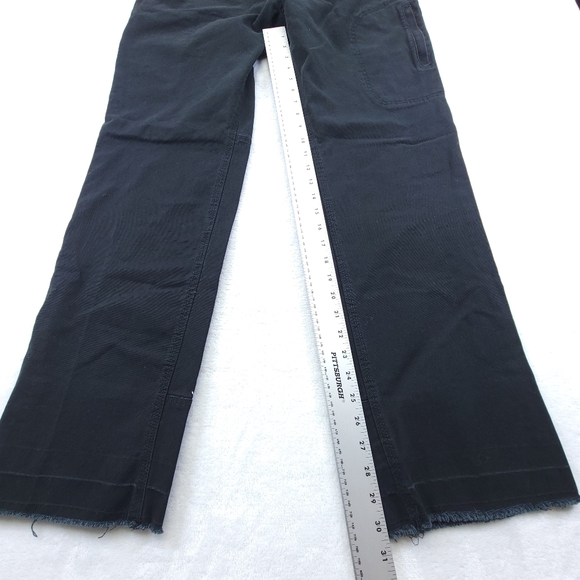 Noble Outfitters Pants Women's Black Cargo Jean Straight Leg Raw Hem Size 14 - Picture 9 of 12